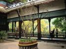 Inside a pavilion